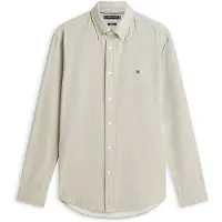 Tommy Hilfiger Zakelijk overhemd 'Flex' taupe / wit