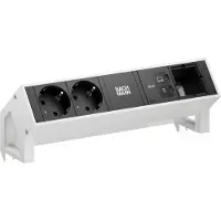 Bachmann DESK2 2xCEE7/3 1xUSB C/C 65W, 1xCM L=0,2m RAL9010