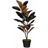 Mica Decorations Rubberplant – Kunstplant in Pot – Realistische Nepplant Woondecoratie – Kunstplanten voor Binnen en Buiten – H90 x Ø70 cm – Rood