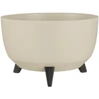 Mica Decorations Doppio Plantenbak op Poten - 20,5 x Ø40 cm - Plantenbakken voor Buiten - Bloembakken voor Balkon - Gerecycled Plastic - Beige