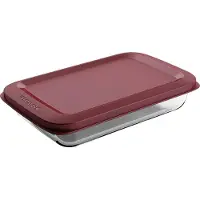 Westmark WestWestmark glazen schaal voor vleeswaren, inhoud: 1600 ml, borosilicaatglas, luchtdicht afsluitbaar, glas/kunststof, transparant/rood, 235622E1