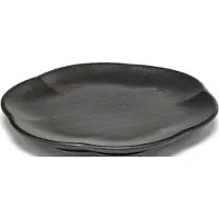 Serax X Sergio Herman Inku Black Ribbed bord M - 13,9 cm - 4 stuks