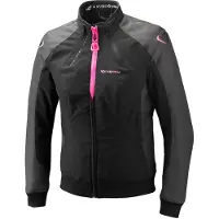 Ixon Siwa Lady Zwart Antraciet Br.Pink Waterdichte Textiele Motorjas Maat L