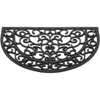 HQ Deurmat Antiek Halfrond Rubber 40x60cm Zwart zwart Kunststof Deurmat