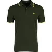 Fred perry poloshirt donkergroen normale fit 2 knoops
