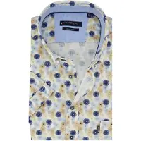 Giordano button down boord overhemd blauw geprint