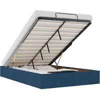 vidaXL Bedframe zonder matras 120x200 cm stof blauw