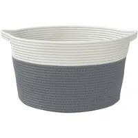vidaXL Opbergmand Ø 40x25 cm katoen grijs en wit