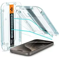 Spigen GlastR EZ Fit iPhone 15 Pro Glazen Screenprotector 2 Pack