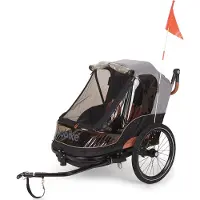 Bobike 2-in-1 fietskar en wandelwagen - zwart/bruin
