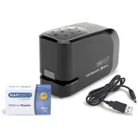 Rapesco 626EL Elektrische nietmachine, 26/6, USB/batterij, zwart