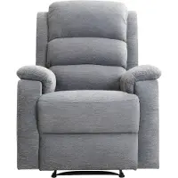 Vente-unique Elektrische relaxfauteuil van stof met plateau NEVERS - Grijs