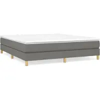 vidaXL Boxspring bed stof donkergrijs 160x200 cm