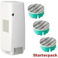 HygieneShopBasics SET: Smart Air dispenser, aerosolvrije dispenser + 3 geurcartidges, appel, perzik, limoensoda