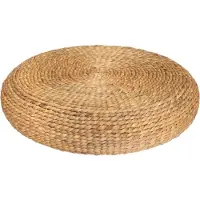 Atmosphera Vloerkussen Sahara - naturel - jute/katoen - 55 x 15 cm - Extra dik rond grond zitkussen/matraskussen - Lage poef