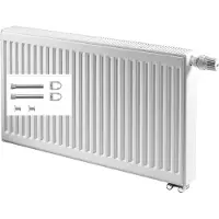 Kermi FTV220600401R1K X2 Profiel-V Radiator type 22 hoogte 600x100x400 wit, 10 bar, rechter ventiel, met covers