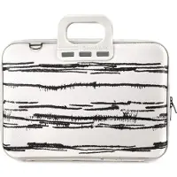 Bombata laptoptas 43 x 33 cm kunstleer zwart/wit 2 delig