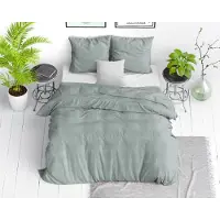 Dreamhouse dekbedovertrek Stone Washed - Katoen - Groen - 140x220