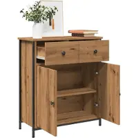 vidaXL Dressoir 70x30x80 cm bewerkt hout artisanaal eikenkleur