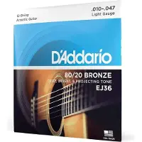 D'addario And Co EJ36 12-STRING BRONZE ACOUSTIC GUITAR STRINGS LIGHT 10-47