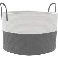 vidaXL Opbergmand Ø 51x33 cm katoen grijs en wit