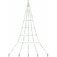 vidaXL LED Kerstboom met Grondspikes Multikleur 306 cm Metaal