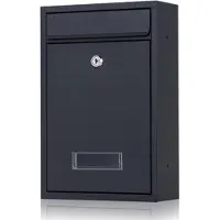 ORNO Kleine Brievenbus BALI met slot 32x22x9 (LxBxD in CM) – Brievenbus rvs met naamplaatje – Brievenbussen hangend – Antraciet