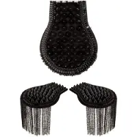 Partyxplosion Epauletten met spikes zwart