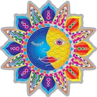 Phoenix Suncatcher-sticker Sun Moon - set van 2 stuks - 12 cm