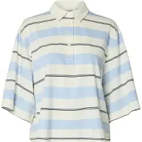 SELECTED WOMEN Shirt ivoor / hemelsblauw / zwart