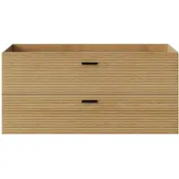 Vente-unique Zwevend wastafelmeubel - 2 lades - kleur: naturel gestreept- 120 cm - SARONE