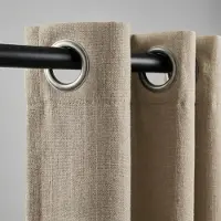Fresh & Co Gordijnen met Linnen Look - Ringen - Beige 150 x 250 cm /