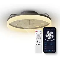 FlinQ Smart Plafondventilator AeroGlow met Verlichting - Zwart Zwart