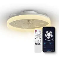 FlinQ Smart Plafondventilator AeroGlow met Verlichting - Wit Wit