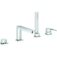 GROHE Plus afdekset 4-gats badrandcombinatie met eengreeps badmengkraan en handdouche, chroom