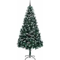 vidaXL Kunstkerstboom Groen 240 cm PVC en Staal en Kunststof