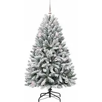 vidaXL Kunstkerstboom met 150 LED Groen en Wit 150 cm PVC en Metalen