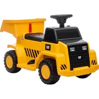 HOMCOM Elektrische Rij-Op Constructie Auto Kunststof, IJzer 74,5L x 36B x 43,5H cm Geel