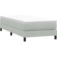 vidaXL Boxspring zonder matras fluweel lichtgrijs 90x210 cm