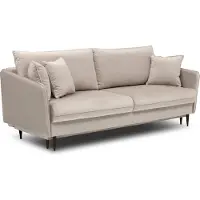 Selsey Zitbank Solara velvet | Design fluweel beige 221x90x100 cm zitbanken | NADUVI