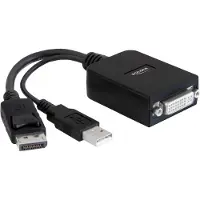 DeLOCK premium DisplayPort naar DVI actieve adapter - voeding via USB - DP 1.1 (1920 x 1200) / zwart - 0,20 meter