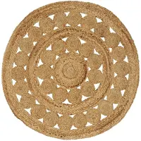 vidaXL Vloerkleden Naturel Ø 90 cm Jute