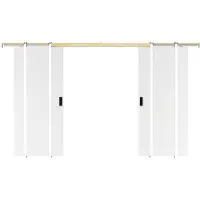 Vente-unique Dubbele schuifdeur met schuifsysteem - 2 x H205 x B63 cm - Mdf + wit pvc - VARIN II