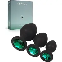Ohyes 3-Delige Siliconen Buttplug Set – Anal Butt Plug – Seks Toys voor Mannen & Vrouwen – Anale Seksspeeltjes - Buttplugs Anaal Speeltje met Diamanten - Groen