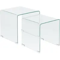 Beliani KENDALL - Salontafel set - Transparant - Veiligheidsglas