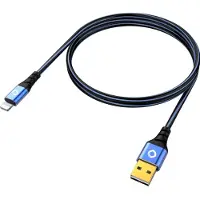 OEHLBACH 9321 USB-kabel USB 2.0 USB-A stekker, Apple Lightning stekker 0.50 m Blauw, Zwart Vergulde steekcontacten