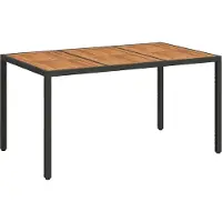 vidaXL Tuin Tafel Zwart 150 x 90 x 75 cm poly rattan