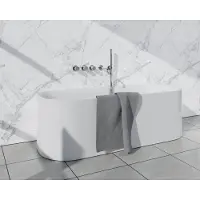 FortiFura Nebbio Badcombinatie-set - thermostaatkraan - wandaansluitbocht met handdouchehouder - gladde doucheslang - staaf handdouche - uitloop - chroom