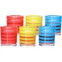 Urban Living Drinkglazen Colorama - 6x - rood/geel/blauw - glas - 280 ml - gekleurd mix