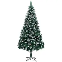 vidaXL Kunstkerstboom Groen 240 cm PVC en Staal en Kunststof